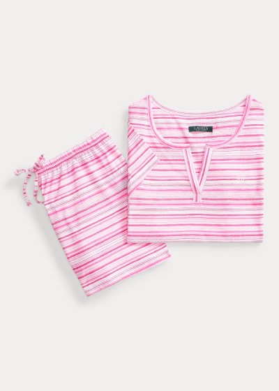 Women's Ralph Lauren Striped Cotton Boxer Pajama Sets | 306472OKI